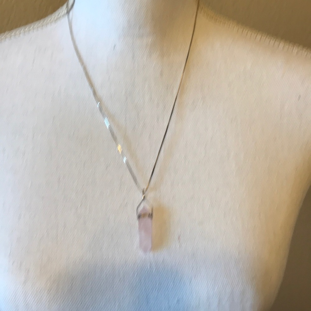 Bring love to your heart. Rose quartz necklace on sterling silver chain